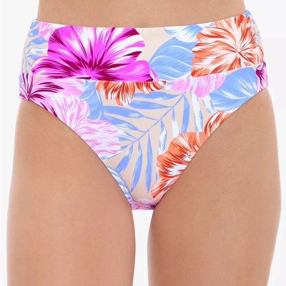 Salt + Cove Women's Juniors' Hot Hibiscus Printed High-Waist Bottoms NwT - Picture 1 of 7